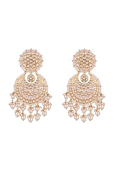 Gold Plated Pearl Chandbali Earrings