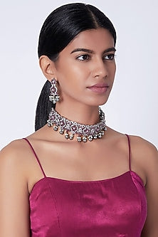 Gold Plated Faux Diamond Necklace Set