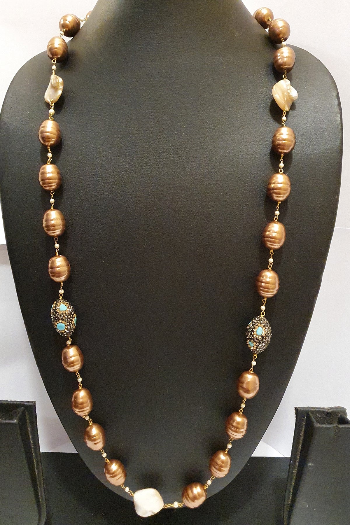 Gold Finish Pearls Necklace