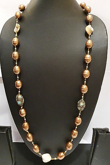 Gold Finish Pearls Necklace