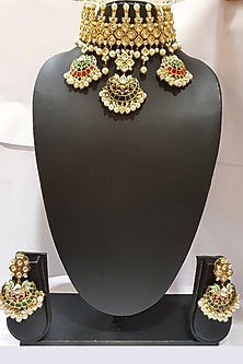 Gold Finish Meenakari Necklace Set