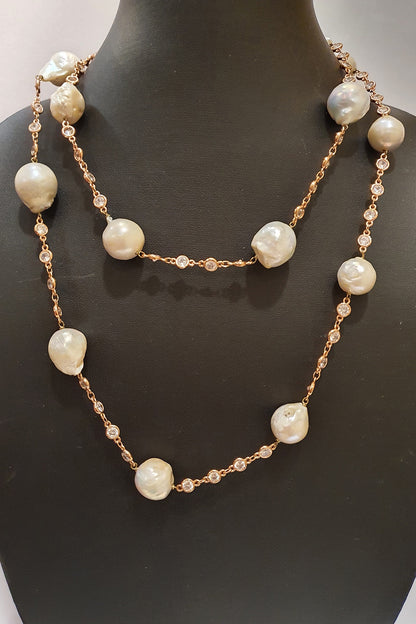Gold Finish Zircon Necklace