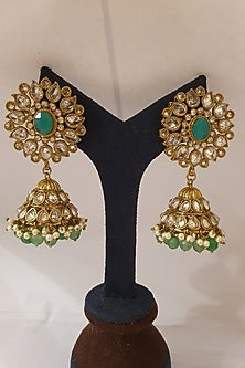 Gold Finish Jhumka Earrings