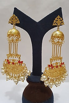 Gold Finish Meenakari Earrings