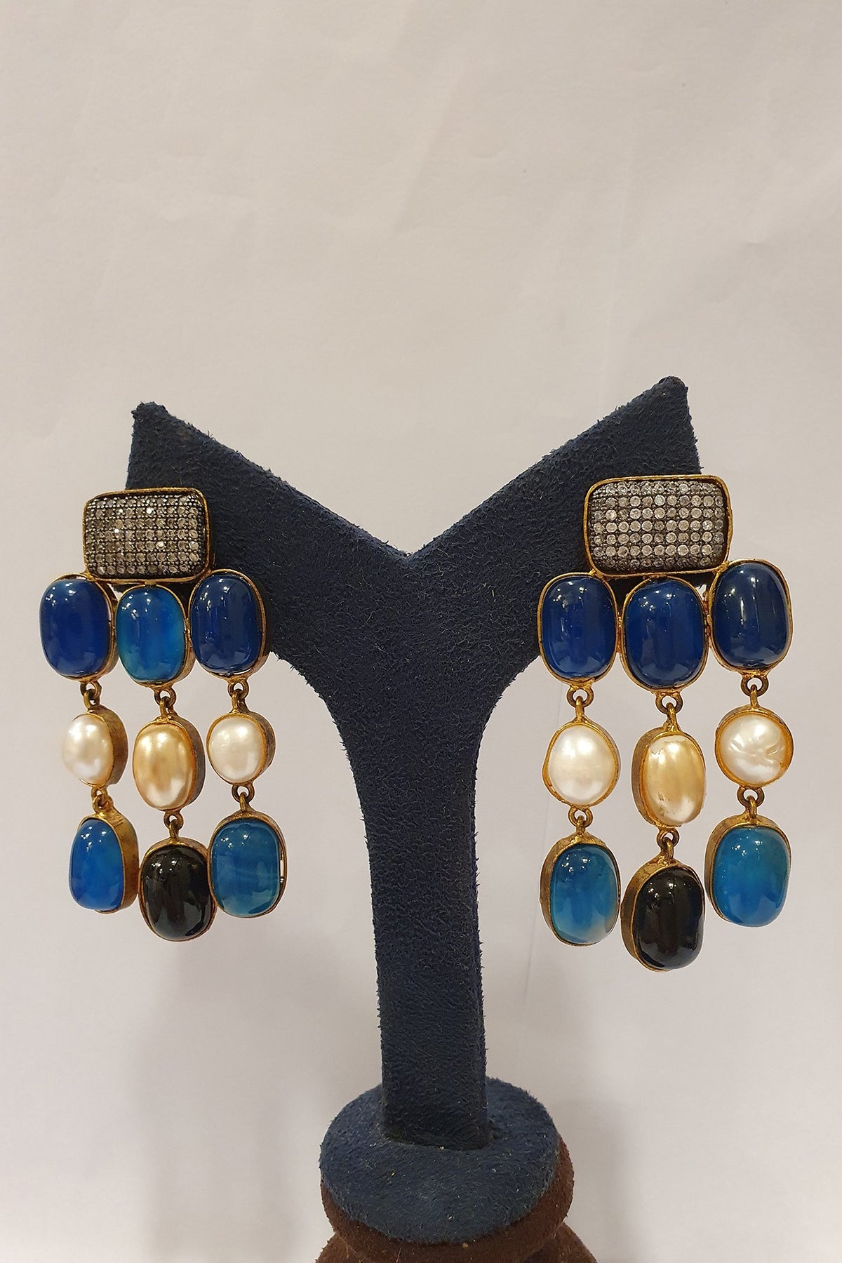 Gold Finish Pearl Earrings
