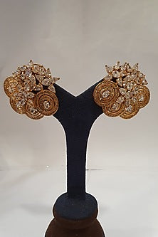Gold Finish Diamond Earrings