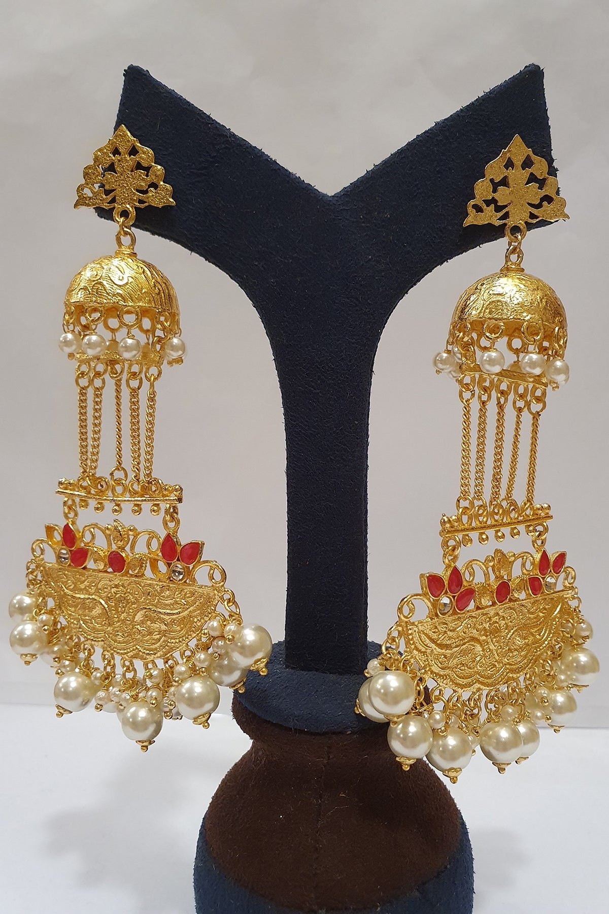 Gold Finish Meenakari Earrings