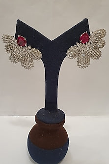 Silver Finish Floral Earrings