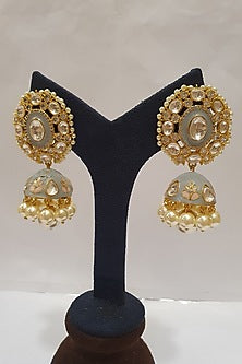 Gold Finish Jhumka Earrings