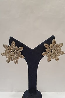 Silver Finish Diamond Stud Earrings