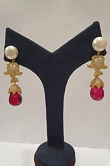Gold Finish Pearls Earrings
