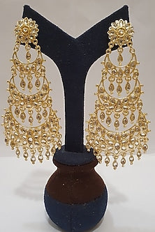 Gold Finish Kundan Earrings