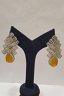 Gold Finish Faux Diamond Earrings