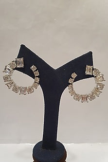 Silver Finish Faux Diamond Earrings