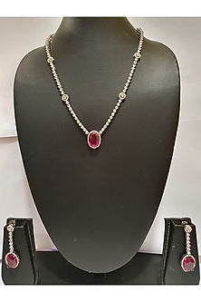 White Finish Ruby Necklace