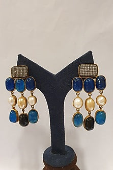 Gold Finish Pearl Earrings