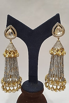 Gold Finish Kundan Stud Earrings