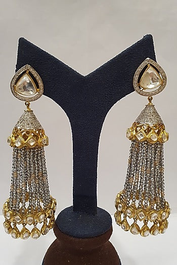Gold Finish Kundan Stud Earrings
