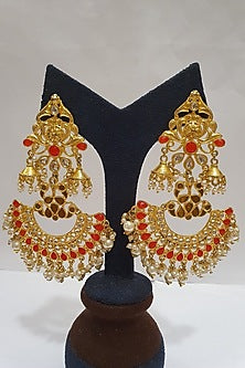 Gold Finish Chandbali Earrings