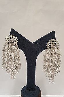 Silver Finish Diamond Earrings