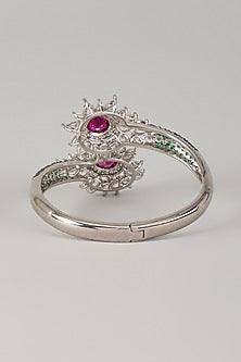 Silver Finish Ruby Stone & Zircon Bracelet