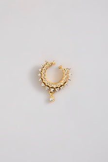 Silver Finish Zircon Nose Ring