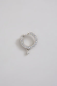 Silver Finish Zircon Nose Ring
