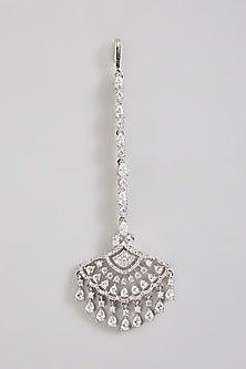 Silver Finish Zircon Maangtikka