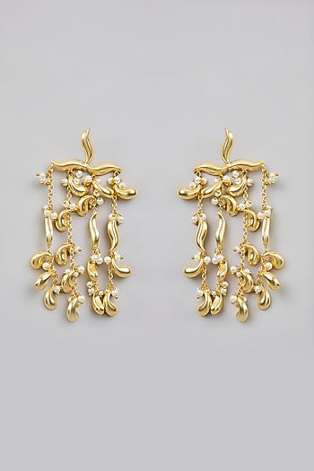Gold Finish Dangler Earrings