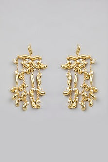 Gold Finish Dangler Earrings
