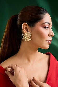 Gold Finish Stud Earrings