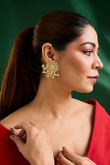 Gold Finish Stud Earrings