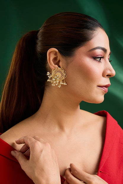 Gold Finish Stud Earrings