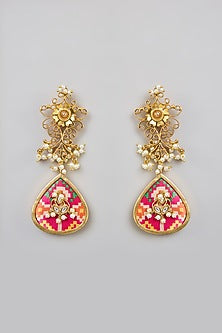 Gold Finish Dangler Earrings