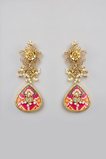 Gold Finish Dangler Earrings