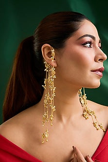 Gold Finish Dangler Earrings