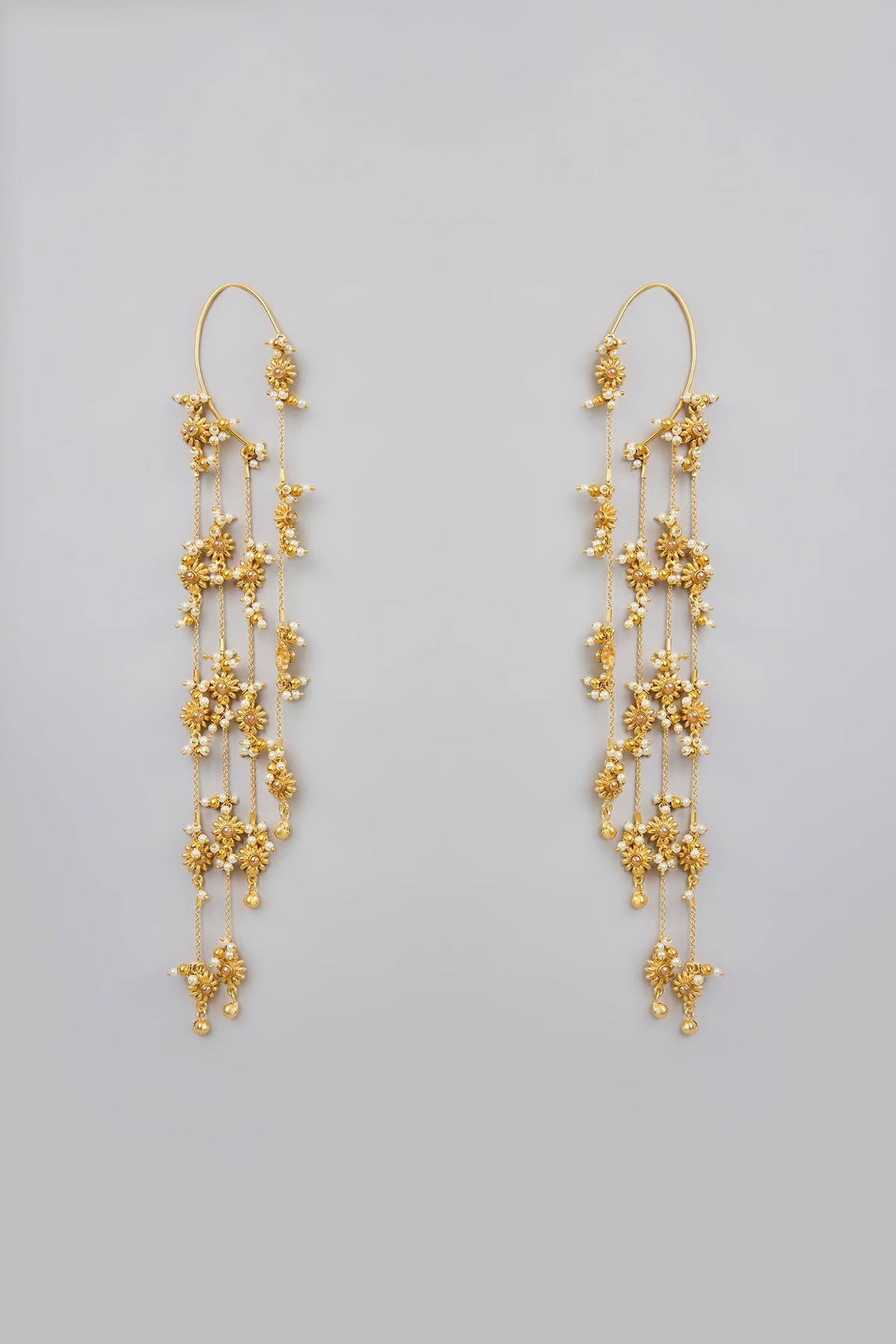 Gold Finish Dangler Earrings