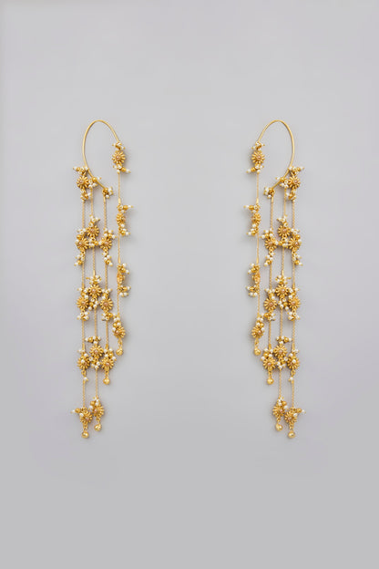 Gold Finish Dangler Earrings
