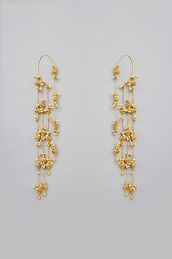 Gold Finish Dangler Earrings
