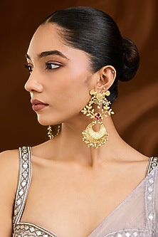 Gold Finish Dangler Earrings