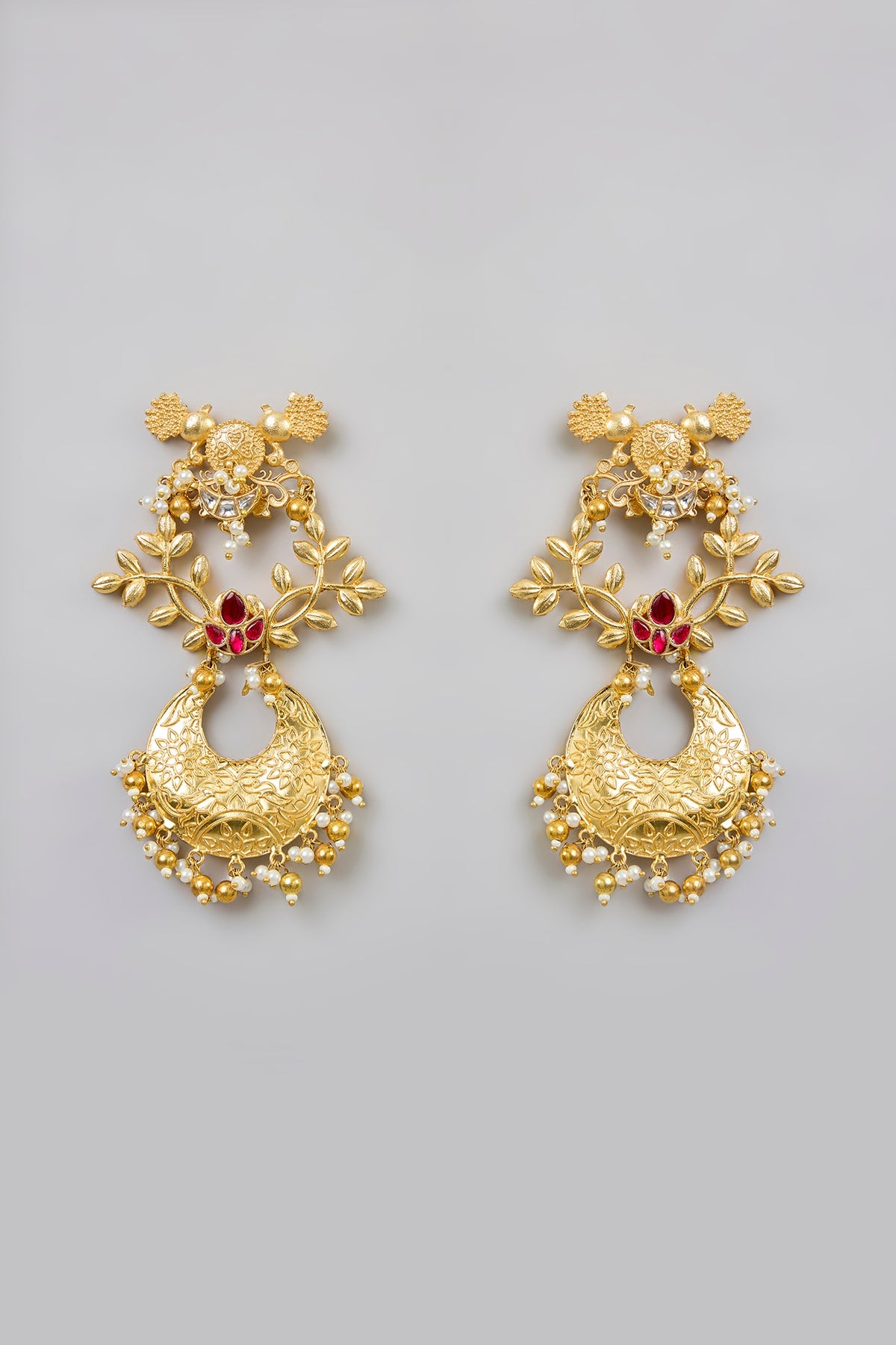 Gold Finish Dangler Earrings
