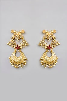Gold Finish Dangler Earrings