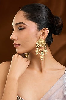 Gold Finish Dangler Earrings