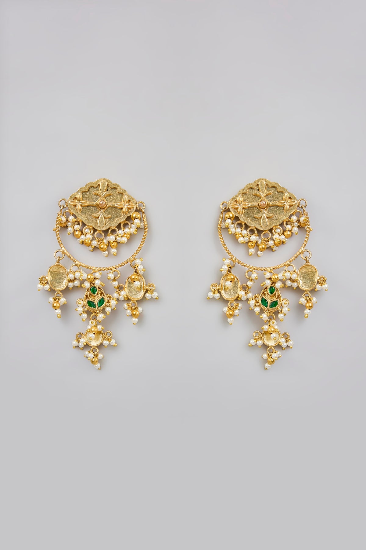 Gold Finish Dangler Earrings