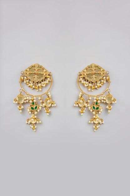 Gold Finish Dangler Earrings