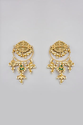 Gold Finish Dangler Earrings