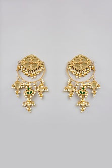 Gold Finish Dangler Earrings