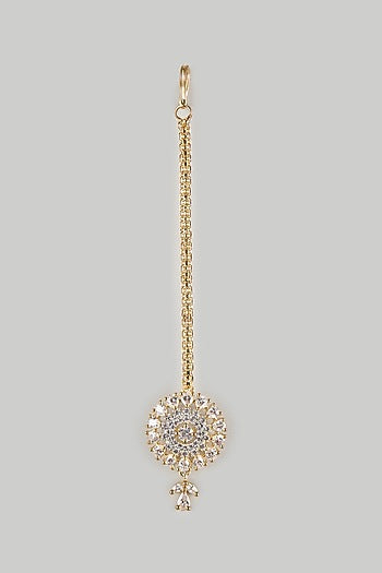 Gold Finish Zircon Maangtikka