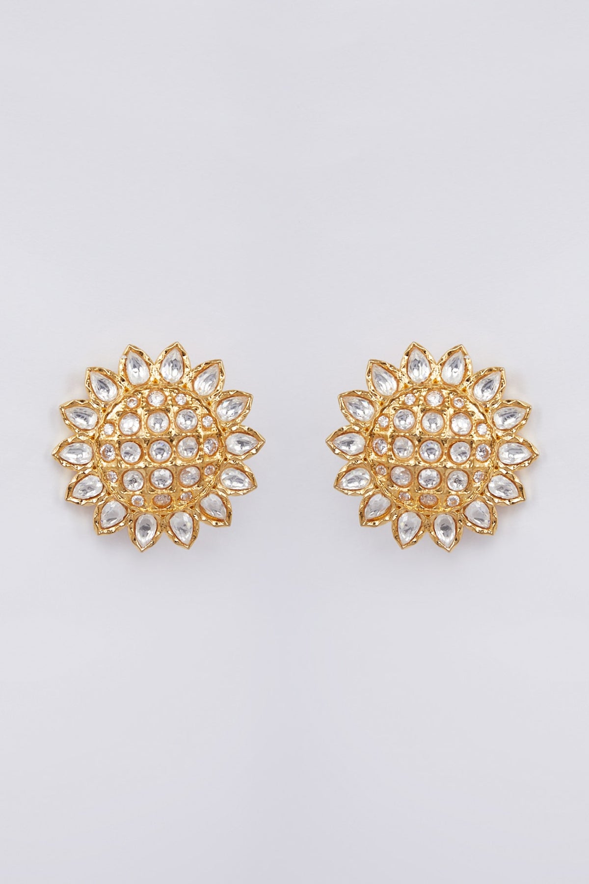 Gold Finish Kundan Stud Earrings