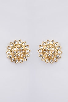 Gold Finish Kundan Stud Earrings